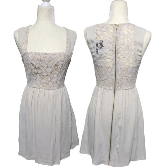 Urban Outfitters Cooperative Square Neck Lace Sleeveless Dress With Pockets Sz 2 - Picture 1 of 7